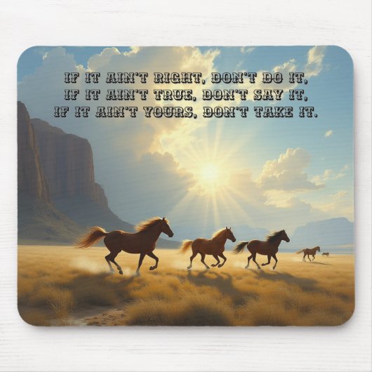 Cowboy Proverb Mouse Pad Mousepad (Vorne)