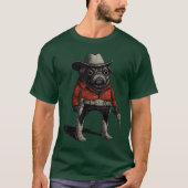 Cowboy Pug Dog Funny Western Outfit Red Pug Cowboy T-Shirt (Vorderseite)