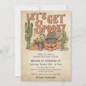 Cowboy Pumpkin Halloween Geburtstag Lasse Spooky Einladung (Vorderseite)