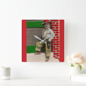 Cowboy Quadratische Wanduhr (Zuhause)