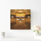 Cowboy Quadratische Wanduhr (Zuhause)