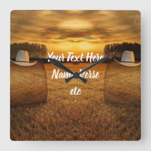 Cowboy Quadratische Wanduhr