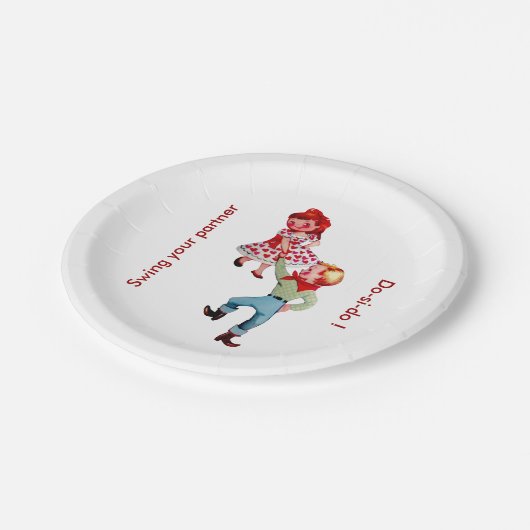 Cowboy-quadratischer Tanz-Party-Platte Pappteller (Schrägansicht)