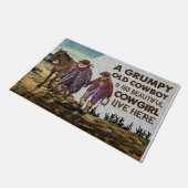 Cowboy Quotes Doormat, Cowboy Mat Fußmatte (Schrägansicht)