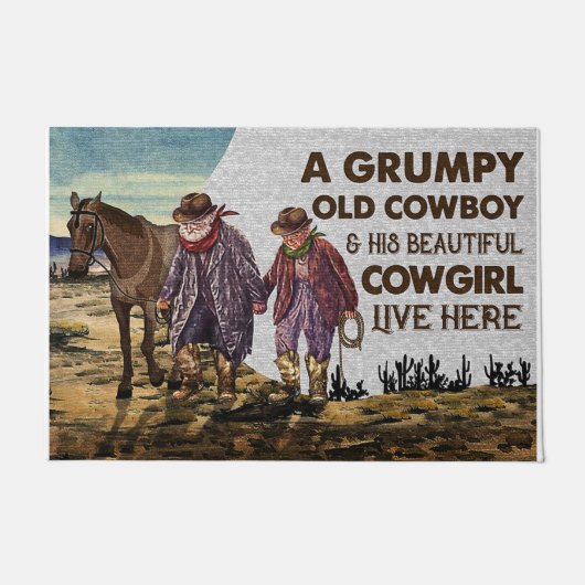 Cowboy Quotes Doormat, Cowboy Mat Fußmatte (Vorderseite)