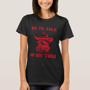 Cowboy Raccoon Autismus Shirt lustig sein in Awe m