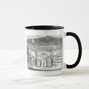 Cowboy-Ranch-Foto von Kindern in Cowboykleidung Tasse