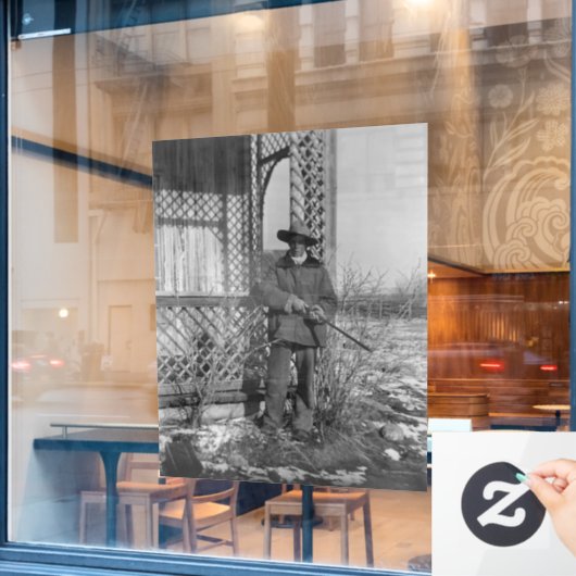 Cowboy Rancher oder kanadischer Gesetzentwurf des Fensteraufkleber (Café-Fenster)