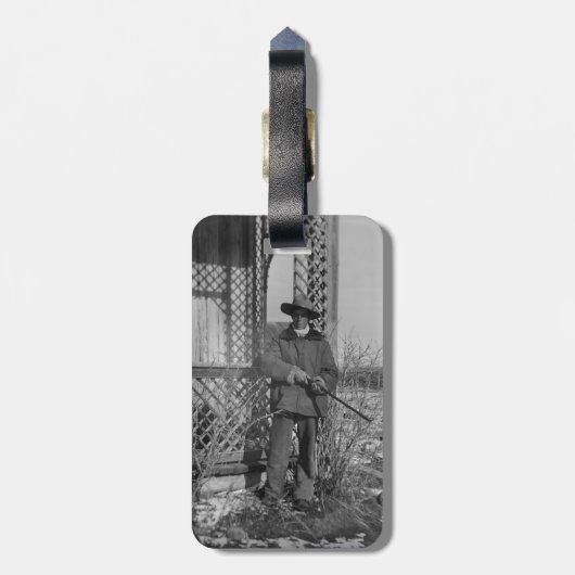 Cowboy Rancher oder kanadischer Gesetzentwurf des  Gepäckanhänger (Rückseite vertikal)