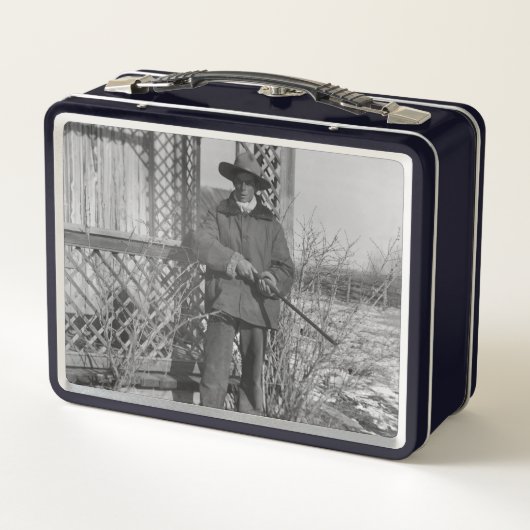 Cowboy Rancher oder kanadischer Gesetzentwurf des Metall Brotdose (Rückseite)