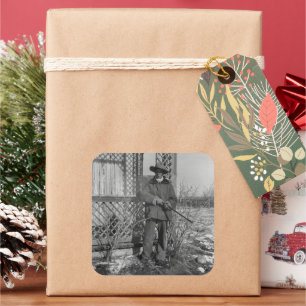 Cowboy Rancher oder kanadischer Gesetzentwurf des Quadratischer Aufkleber