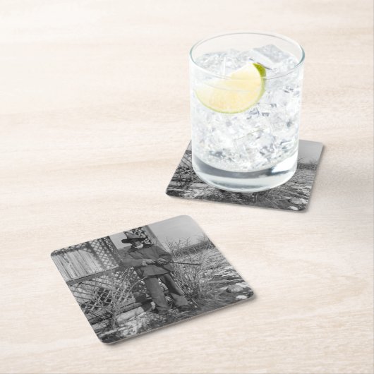 Cowboy Rancher oder kanadischer Gesetzentwurf des  Rechteckiger Pappuntersetzer (Vor Ort)