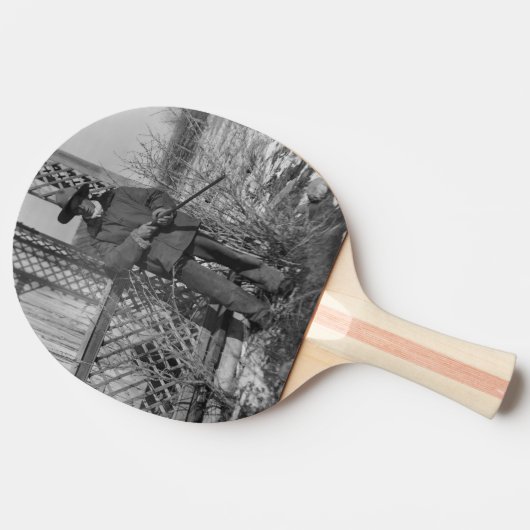 Cowboy Rancher oder kanadischer Gesetzentwurf des  Tischtennis Schläger (Seitenansicht)