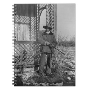 Cowboy Rancher oder kanadischer Outlaw des alten W Notizblock