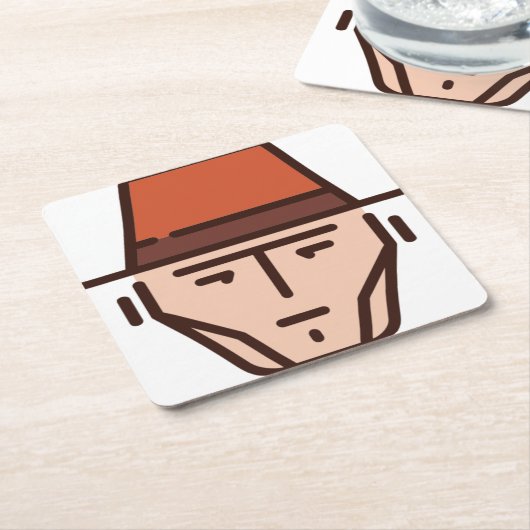 Cowboy Rechteckiger Pappuntersetzer (angewinkelt)