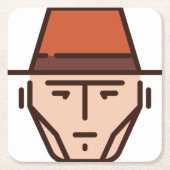 Cowboy Rechteckiger Pappuntersetzer (Vorderseite)