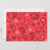 Cowboy Red Bandana Western Land Einladung (Rückseite)