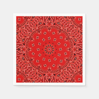 Cowboy Red Paisley Bandana Scarf GRILLEN Picnic Na Serviette