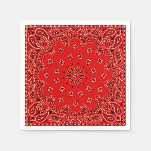 Cowboy Red Paisley Bandana Scarf GRILLEN Picnic Na Serviette