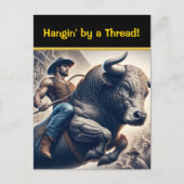 Cowboy-Reitbulle in der Arena Postkarte (Vorderseite)