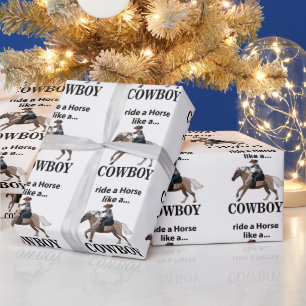 Cowboy Reite Ein Pferd Wie Ein Cowboy Geschenkpapier