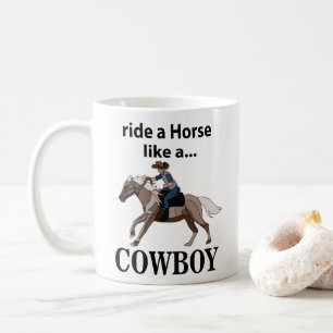 Cowboy Reite Ein Pferd Wie Ein Cowboy Kaffeetasse