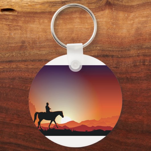 Cowboy reiten auf einem Schlüsselanhänger (Vorderseite)