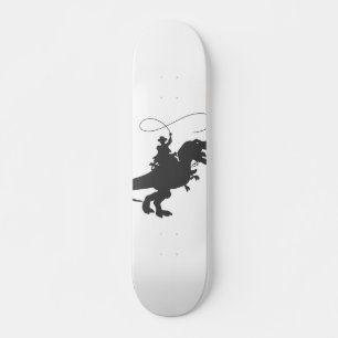 Cowboy reiten Dinosaurier in der prähistorischen Skateboard