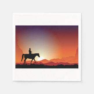 Cowboy reiten ein Pferdepapier Napkins Serviette