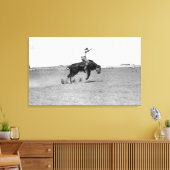 Cowboy reiten einen Buckbull Leinwanddruck (Insitu (Wohnzimmer))