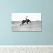 Cowboy reiten einen Buckbull Leinwanddruck (Insitu (Holzboden))