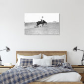 Cowboy reiten einen Buckbull Leinwanddruck (Insitu (Schlafzimmer))