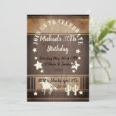 Cowboy reiten Reitkaktus rustikaler Geburtstag Einladung (Stehend Vorderseite)