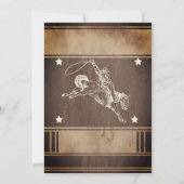 Cowboy reiten Reitkaktus rustikaler Geburtstag Einladung (Rückseite)