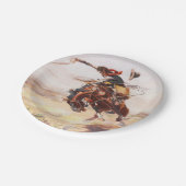 Cowboy reiten Teller mit einem Bucking-Party (Schrägansicht)