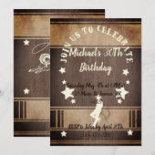 Cowboy reiten Wildwest Geburtstagsparty Einladung (Vorne/Hinten)