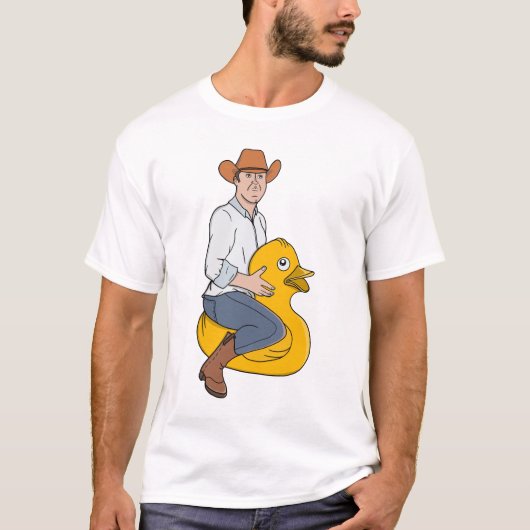 Cowboy-Reiter auf Gummiente T-Shirt (Vorderseite)