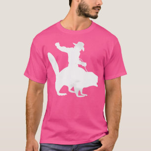 Cowboy reitet auf einem Biber Distressed T-Shirt