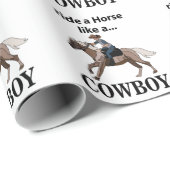 Cowboy reitet ein Pferd wie ein Cowboy Geschenkpapier (Rolleneckpunkt)