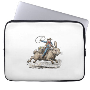 Cowboy Reitet Ostern Hase Western Howdy Ostern Fu Laptopschutzhülle