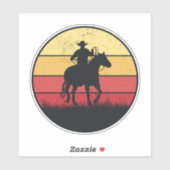 Cowboy Reitpferd Vintag Sunset Texas Boy Geschenk Aufkleber (Blatt)