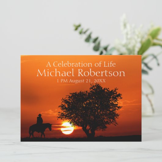 Cowboy Reitpferde am Sonntag Einladung (Stehend Vorderseite)