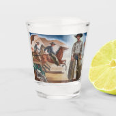 Cowboy Reitpferde Schnapsglas (Vorderseite)
