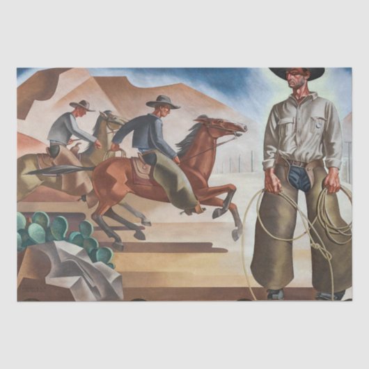 Cowboy Reitpferde Tissue Seidenpapier (Vorderseite)