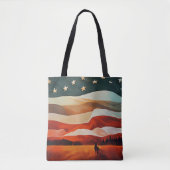 Cowboy-Rennen in Flag Sunset Tasche (Vorderseite)