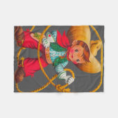 Cowboy Retro Boy Kind Niedlicher Western Fleecedecke (Vorderseite (Horizontal))