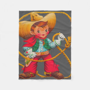 Cowboy Retro Boy Kind Niedlicher Western Fleecedecke
