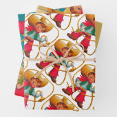 Cowboy Retro Boy Kind Niedlicher Western Geschenkpapier Set (Beispiel)