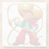 Cowboy Retro Boy Kind Niedlicher Western Glasuntersetzer (Rückseite)