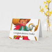 Cowboy Retro Boy Kind Niedlicher Western Karte (Gelbe Blume)